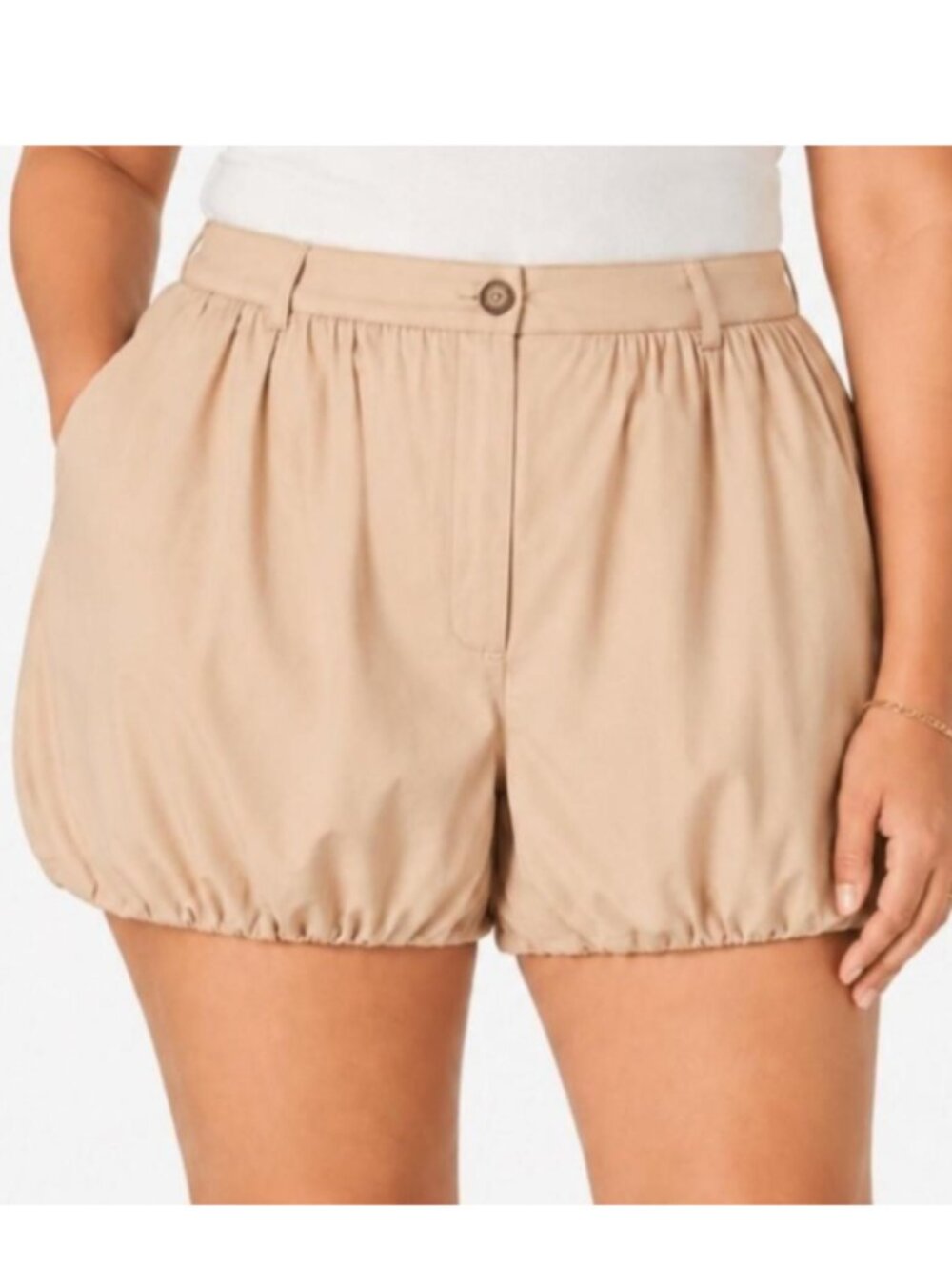 Khaki Lola Bloomer Shorts by The Drop 100% Cotton Bubble Short Plus Size NWT 4X
